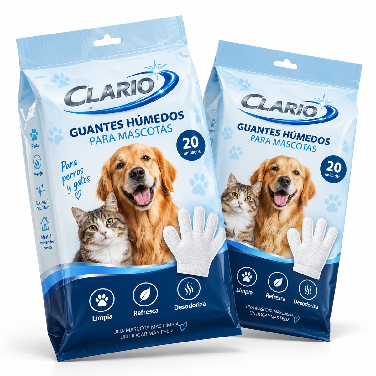Guantes Clario™- Limpia, Desodoriza y Refresca para Mascotas
