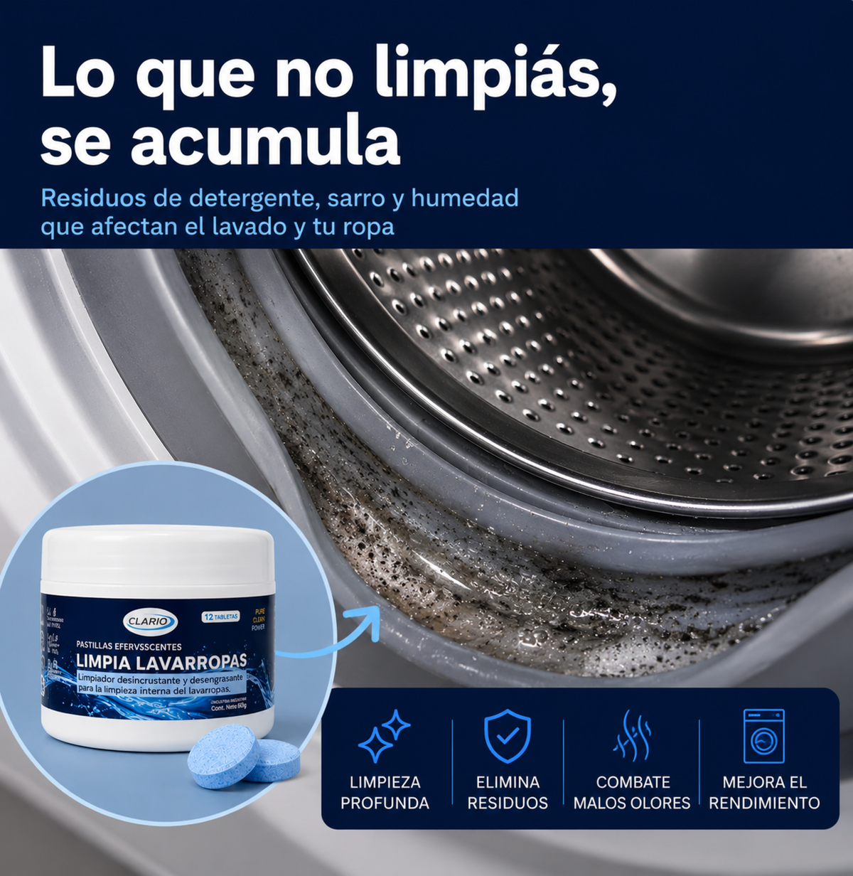 Pastillas CLARIO™ — Limpieza Profunda contra Hongos, Pelos y Humedad