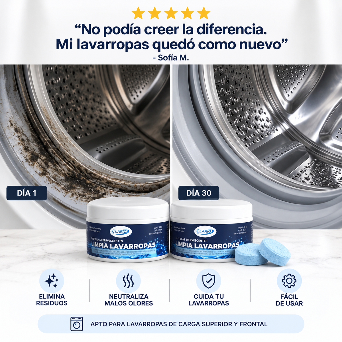 Pastillas CLARIO™ — Limpieza Profunda contra Hongos, Pelos y Humedad